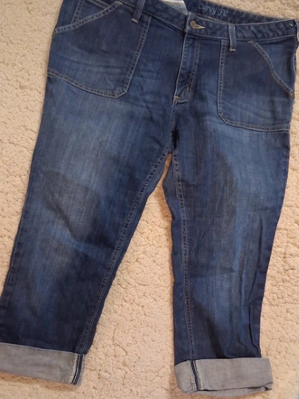 Carhartt Women's Blue Relaxed Capris with Cuffed Hems size 16